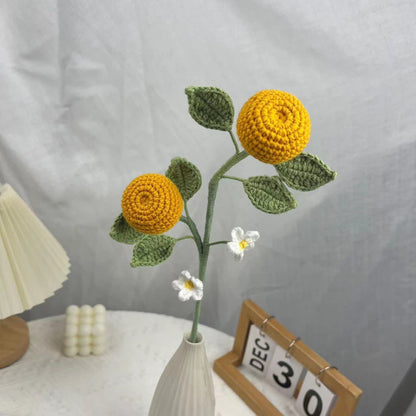 Creative Handmade Knitted Crochet Fruit Bouquet - Orange - 3PCS - 1.97"W x 1.97"L x 16.54"H - image 5
