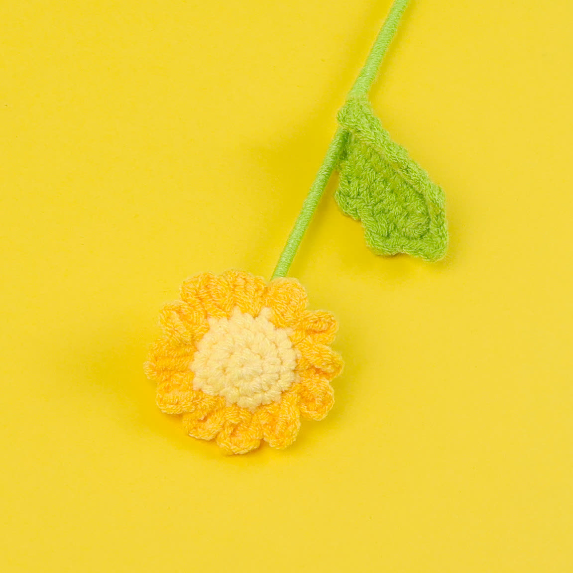 Lovely Handmade Knitted Crochet Daisy Bouquet - Yellow - 3PCS - 1.18"W x 1.18"L x 15.75"H - image 7
