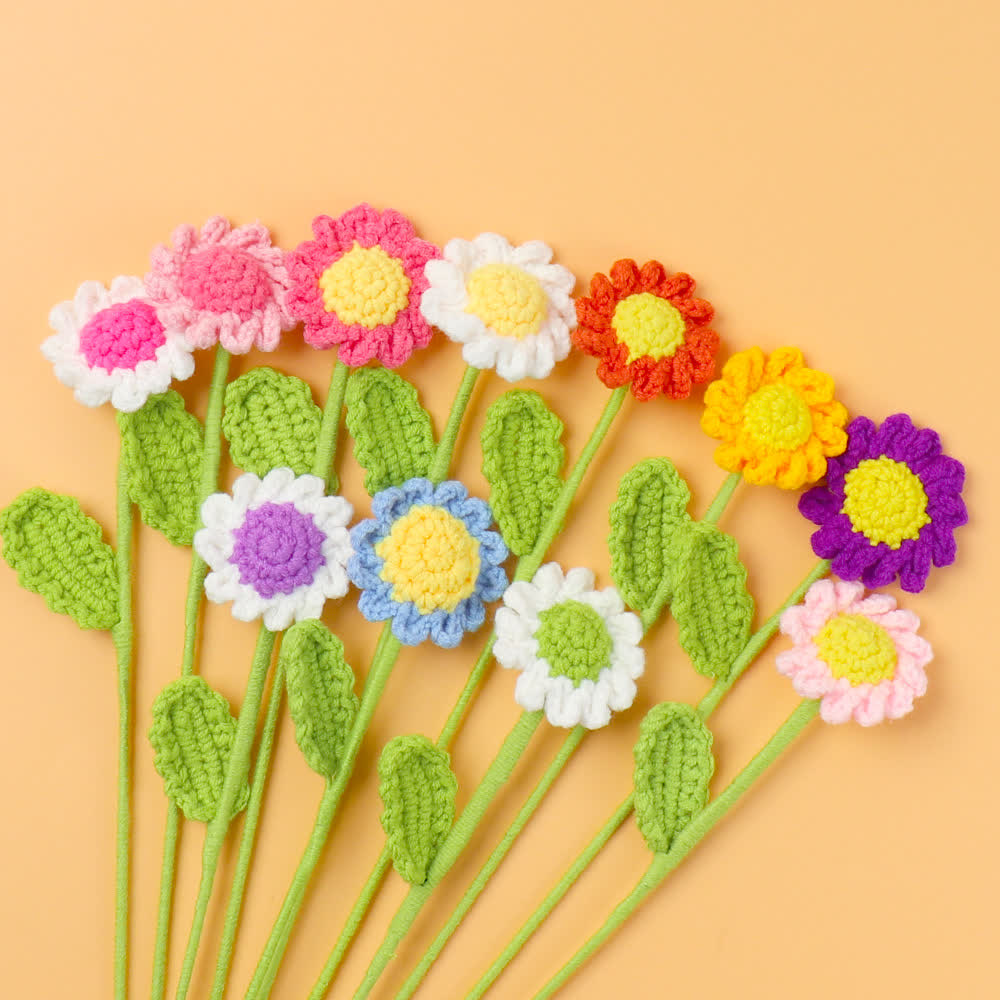 Lovely Handmade Knitted Crochet Daisy Bouquet - image 0