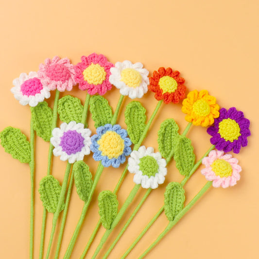Lovely Handmade Knitted Crochet Daisy Bouquet - image 0