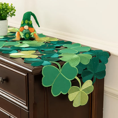 Embroidered Hollow Shamrock Table Runner - image 3