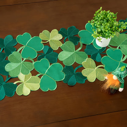 Embroidered Hollow Shamrock Table Runner - image 5