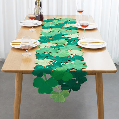 Embroidered Hollow Shamrock Table Runner - image 1