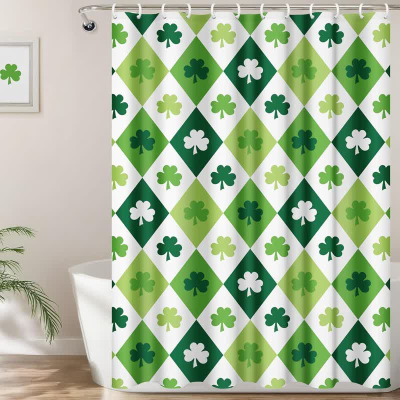 Pastoral Shamrock Decorative Shower Curtain - B - 71"W x 79"L - image 1