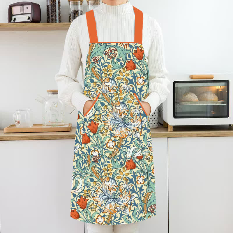 Retro Floral Waterproof Oil-proof Apron - Standard - image 0