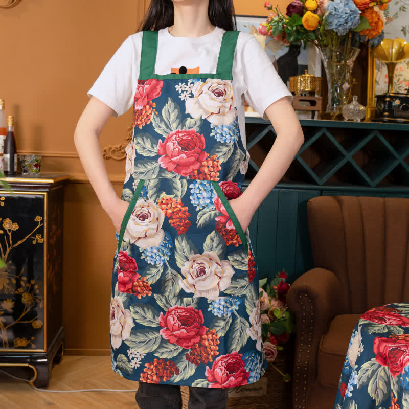 Elegant Rose Waterproof Apron WIth Pocket - image 1