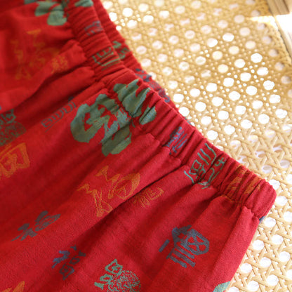 V-neckline Vintage Cotton Gauze Nightwear Set - image 6