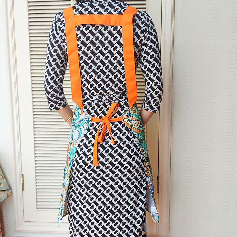 Retro Floral Waterproof Oil-proof Apron - image 3