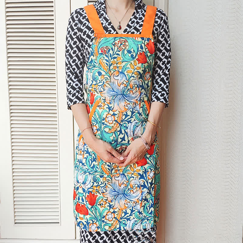 Retro Floral Waterproof Oil-proof Apron - image 1