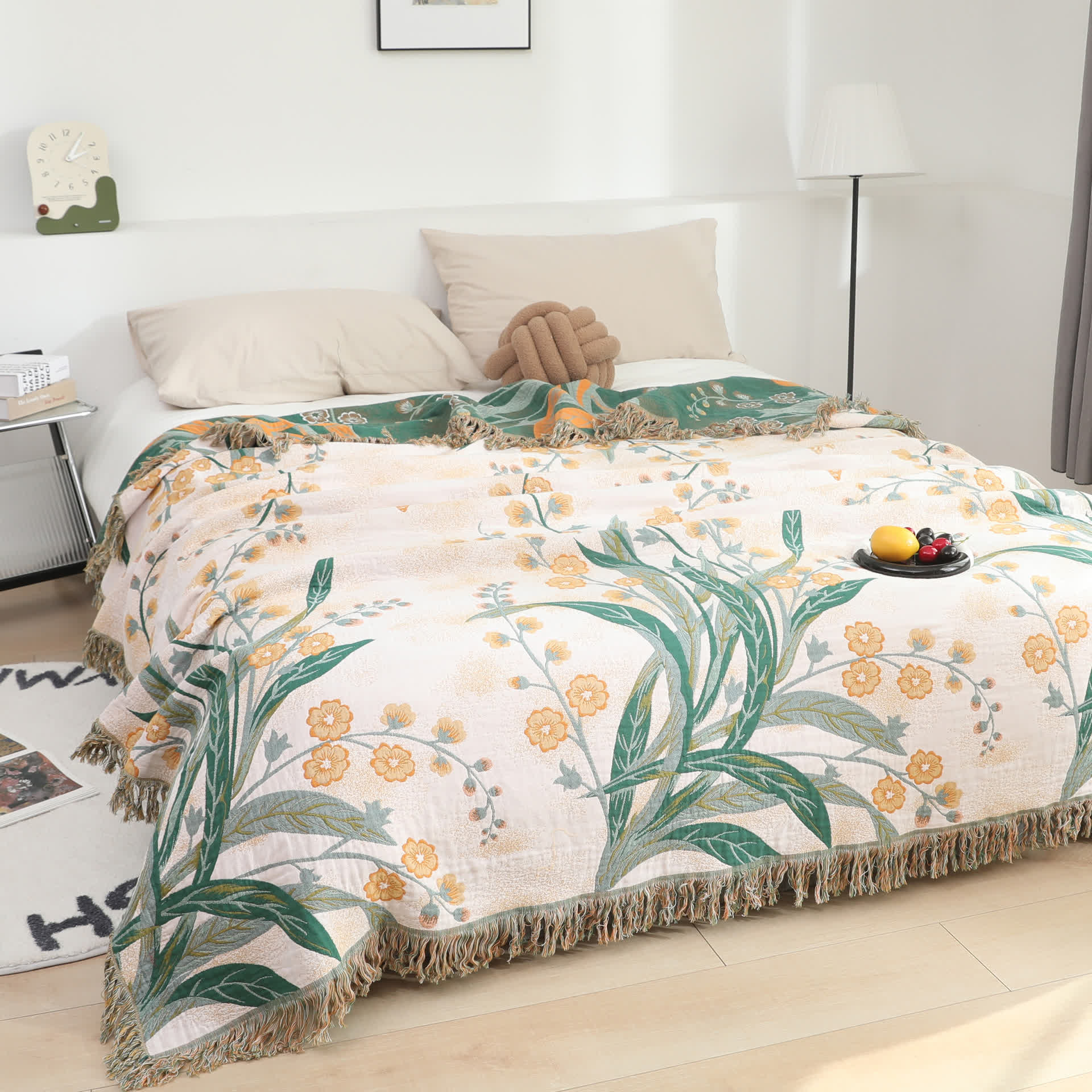 Reversible Tassel Refresh Grass Cotton Gauze Blanket - image 2