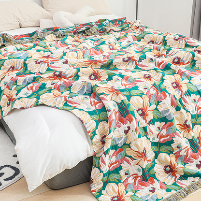 Rural Penoy Cotton Gauze Tassel Quilt - image 3