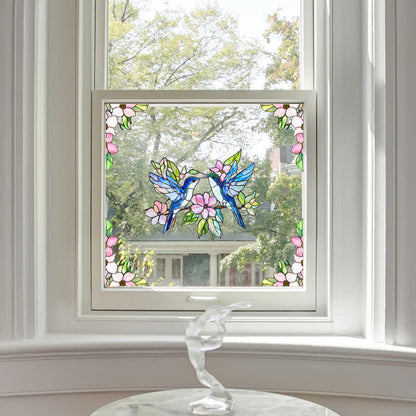 Double-sided Static Floral Bird Window Sticker - image 4