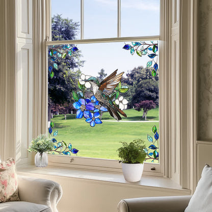 Double-sided Static Floral Bird Window Sticker - image 13