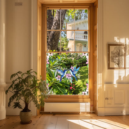 Double-sided Static Floral Bird Window Sticker - image 2