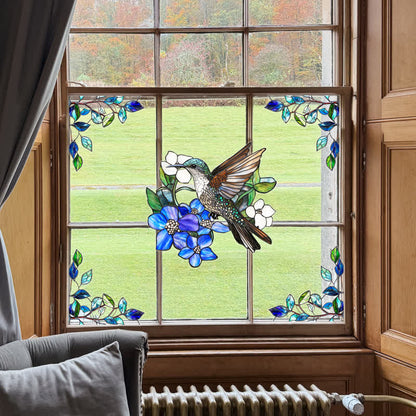 Double-sided Static Floral Bird Window Sticker - B - 4 Sets - image 9