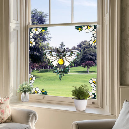 Floral Butterfly Stained Static Window Sticker - image 21