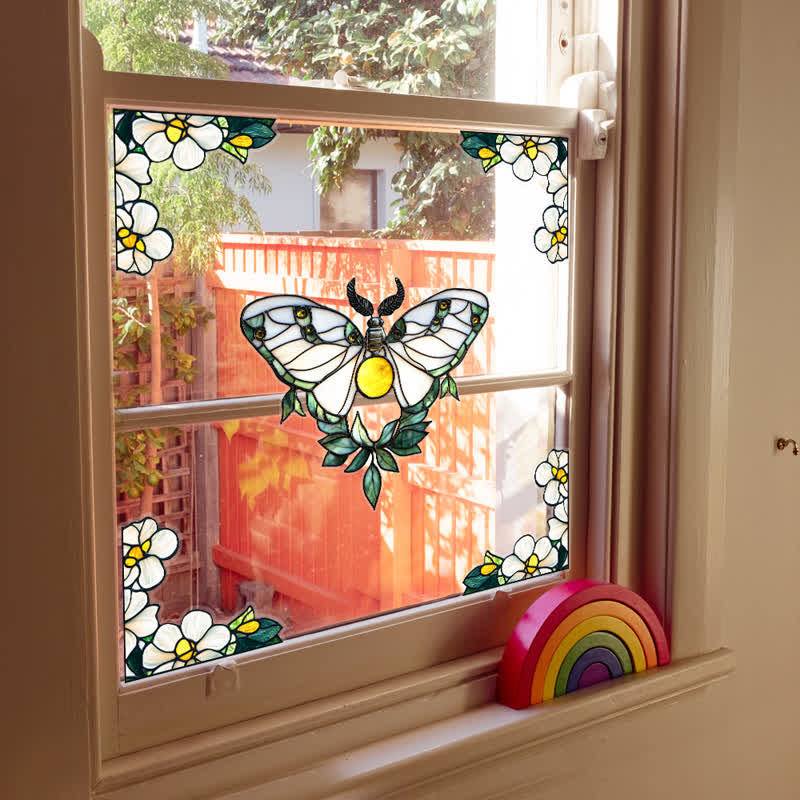 Floral Butterfly Stained Static Window Sticker - image 20