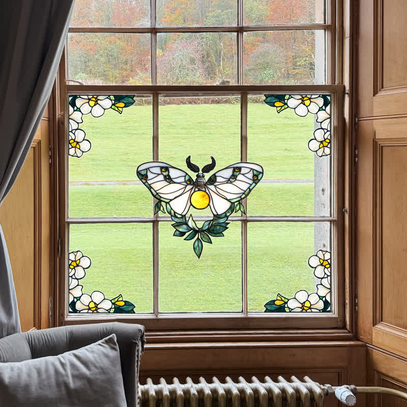 Floral Butterfly Stained Static Window Sticker - C - 4 Sets - image 16