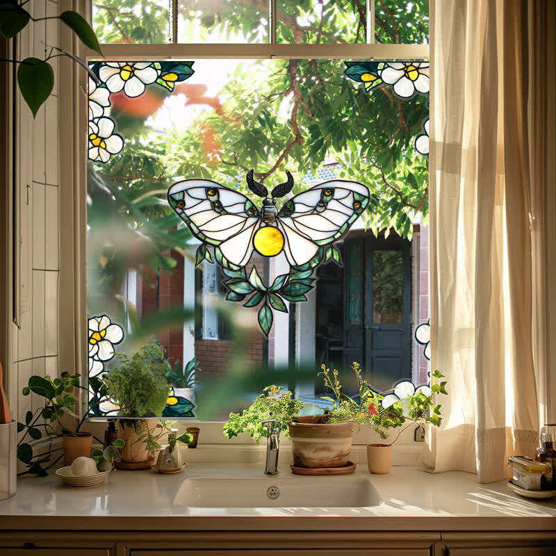 Floral Butterfly Stained Static Window Sticker - image 18