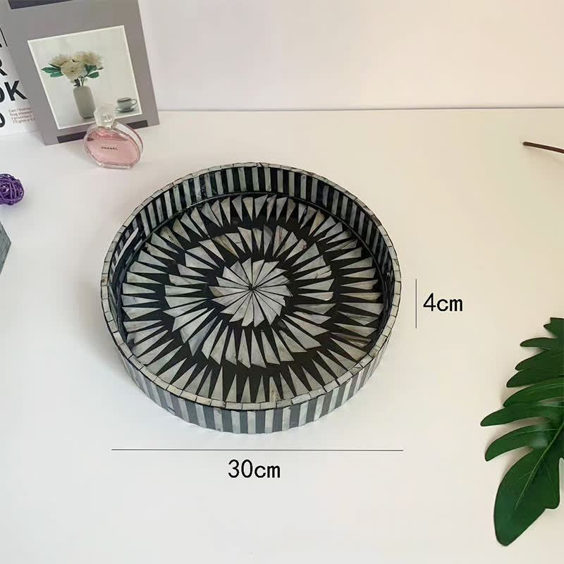 Light Luxury Shell Tea Dessert Tray - B - 1PC - 11.81" W x 11.81" L x 1.57"H - image 4
