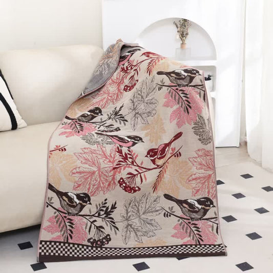 Rural Magpie Cotton Gauze Bath Towel - Beige & Gray - 31" x 63" - image 0