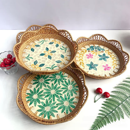 Rattan Colorful Shell Hollow Storage Basket - image 2