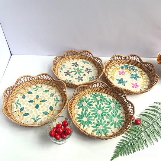 Rattan Colorful Shell Hollow Storage Basket - image 0