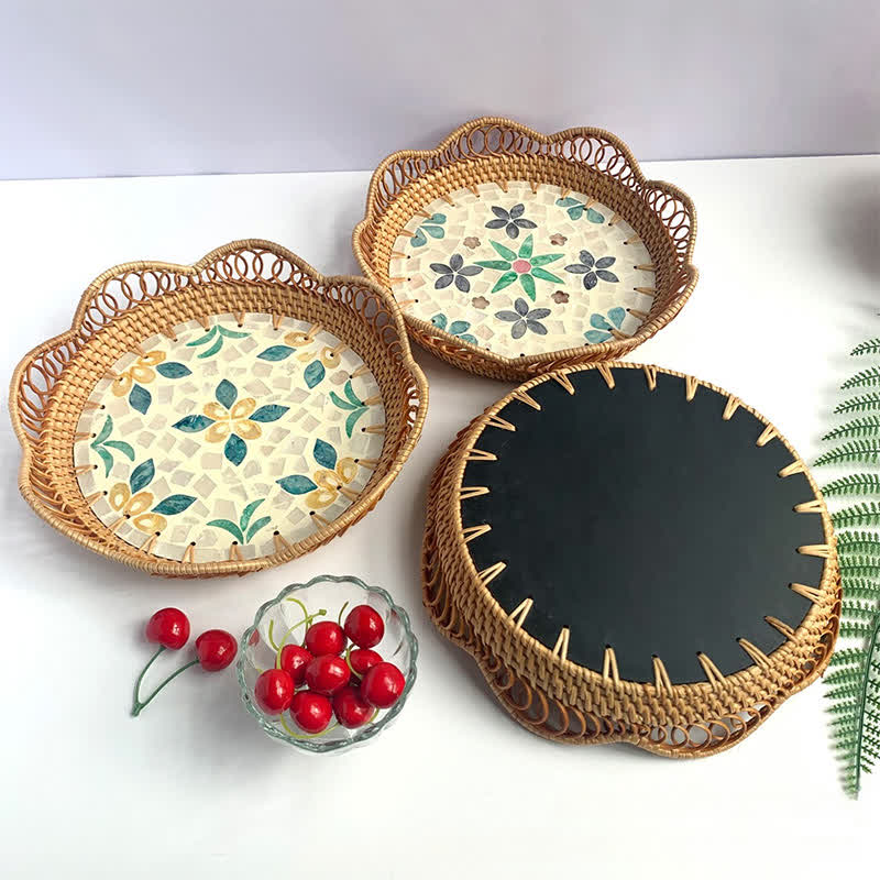 Rattan Colorful Shell Hollow Storage Basket - image 3