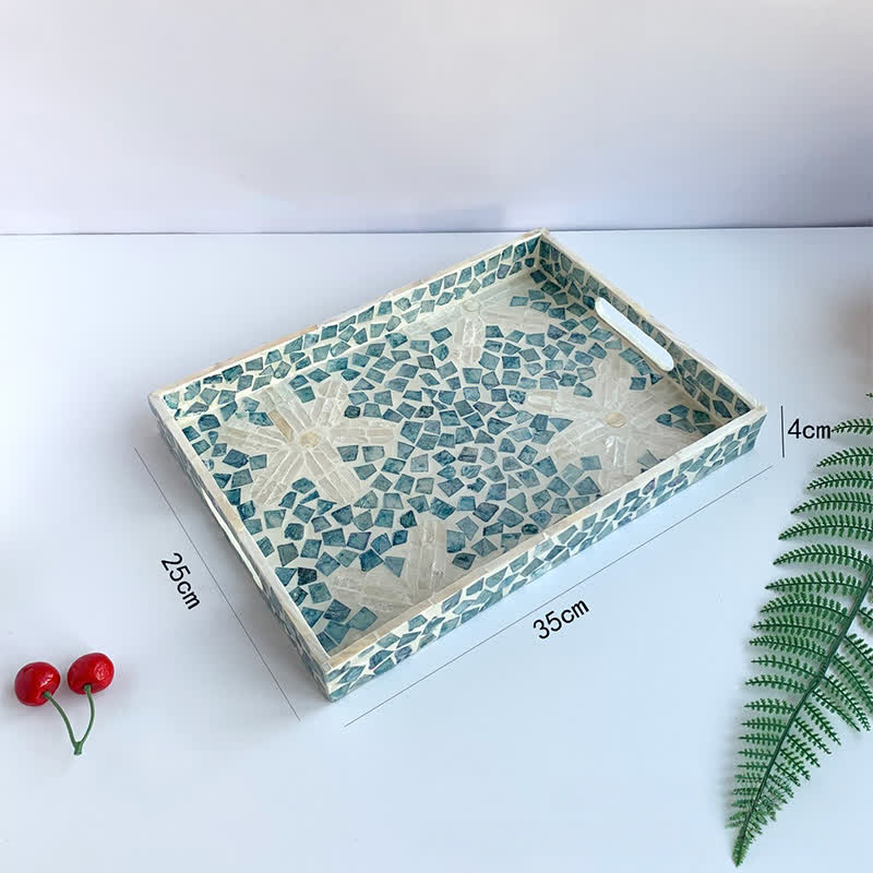 Light Luxury Shell Tea Dessert Tray - F - 1PC - 13.78" W x 9.84" L x 1.57"H - image 16