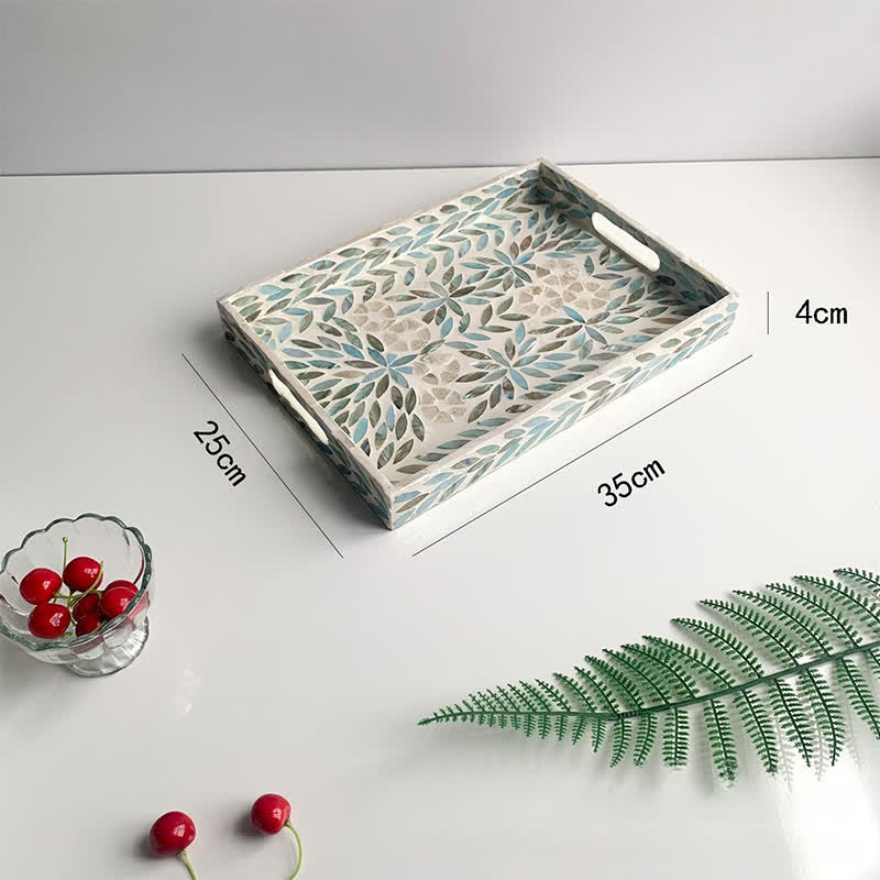 Light Luxury Shell Tea Dessert Tray - E - 1PC - 13.78" W x 9.84" L x 1.57"H - image 13