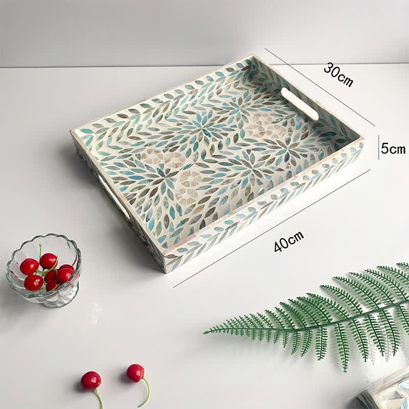 Light Luxury Shell Tea Dessert Tray - E - 1PC - 15.75" W x 11.81" L x 1.97"H - image 14