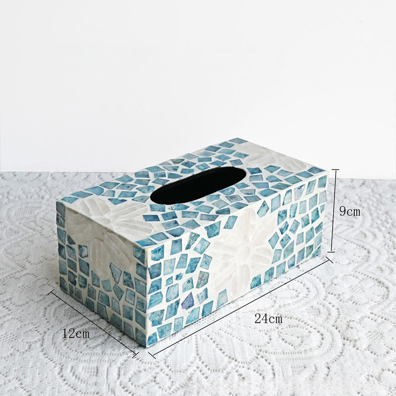 Creative Square Shell Tissue Box Storage Box - Rectangular - D - 9.45" W x 4.72" L x 3.54"H - image 9