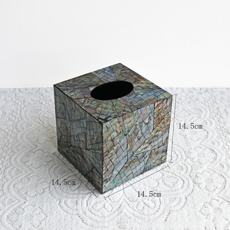 Creative Square Shell Tissue Box Storage Box - Square - B - 5.71" W x 5.71" L x 5.71"H - image 7