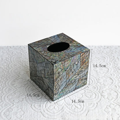 Creative Square Shell Tissue Box Storage Box - Square - B - 5.71" W x 5.71" L x 5.71"H - image 7