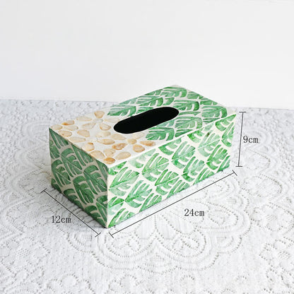 Creative Square Shell Tissue Box Storage Box - Rectangular - A - 9.45" W x 4.72" L x 3.54"H - image 3
