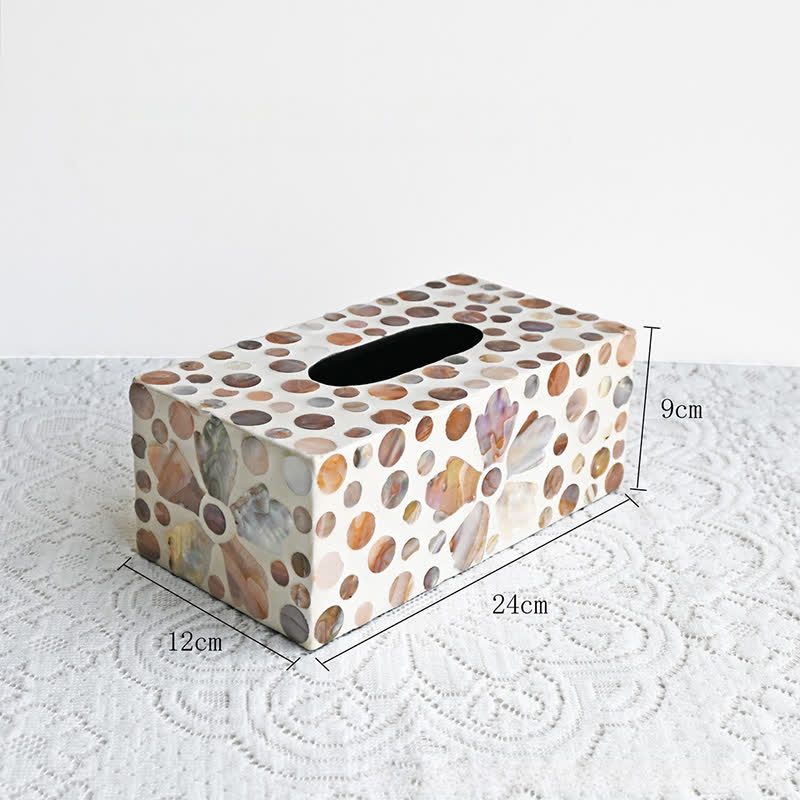 Creative Square Shell Tissue Box Storage Box - Rectangular - E - 9.45" W x 4.72" L x 3.54"H - image 10