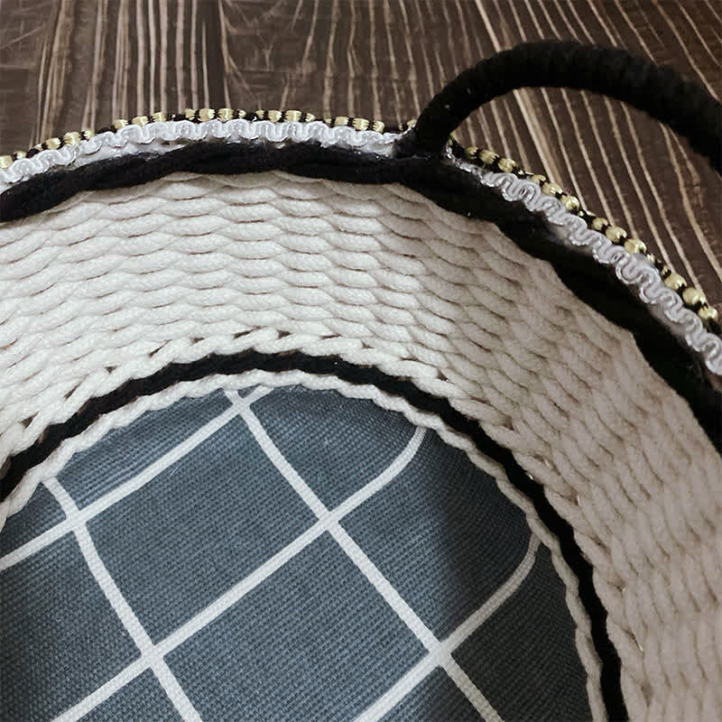 French Elegant Handwoven Storage Basket - image 8