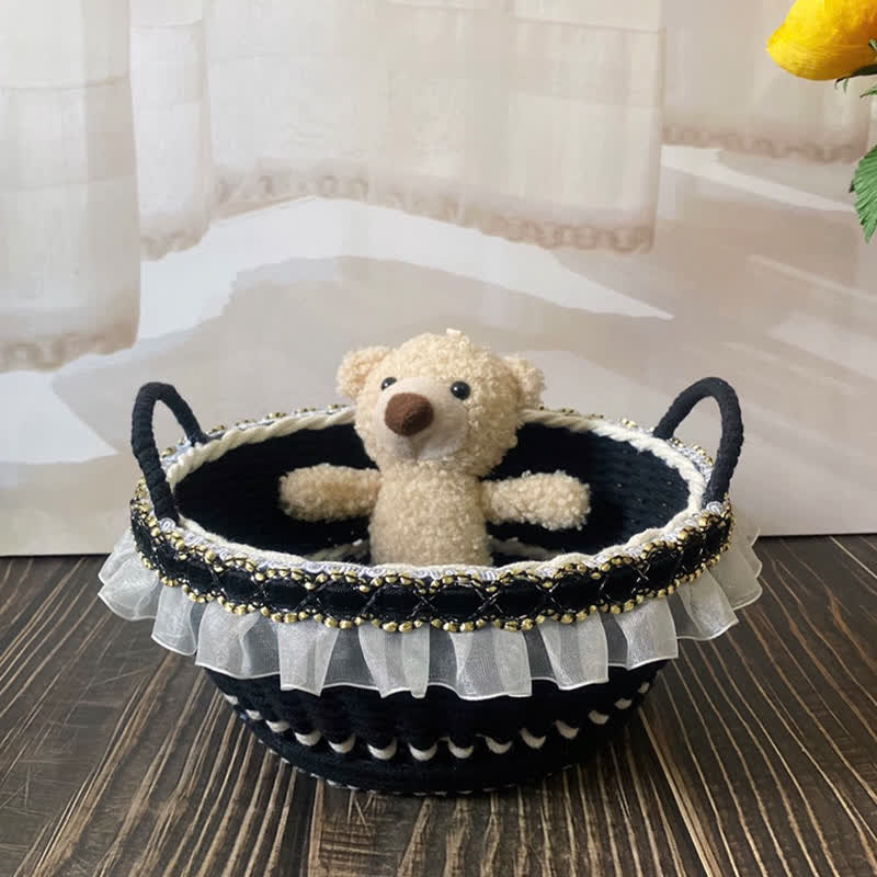 French Elegant Handwoven Storage Basket - image 2