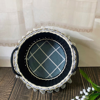 French Elegant Handwoven Storage Basket - image 4