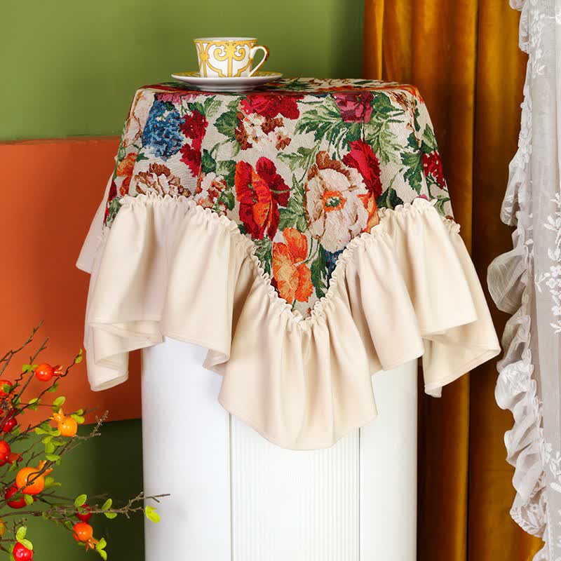 Retro Floral Ruffle Air Conditioner Cover - B - 35" x 35" - image 3