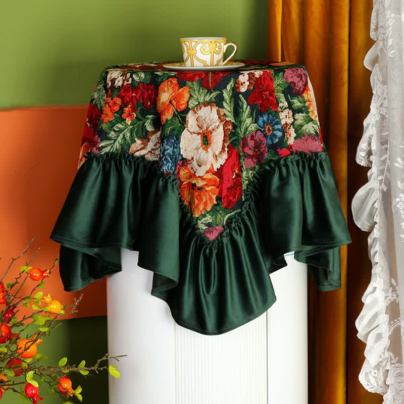 Retro Floral Ruffle Air Conditioner Cover - image 1