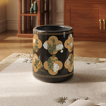 Double Layer Lidless Large Capacity Wastebasket - Black & Coffee - 9"W x 9"L x 12"H - image 0