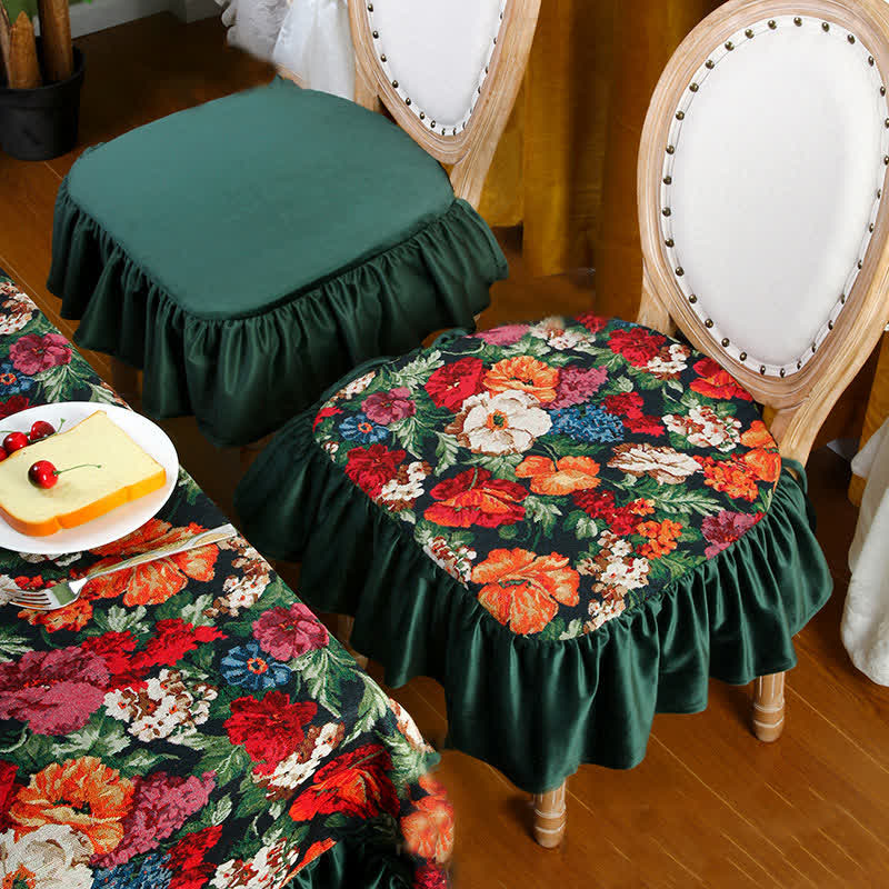 Vintage Floral Square Removable Floor Cushion - A - 18" x 18" - image 1