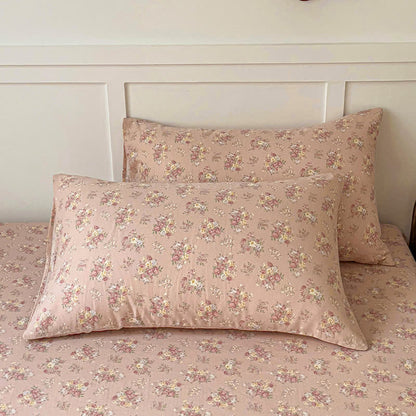 Anti-slip Cotton Gauze Floral Fitted Sheet - image 2