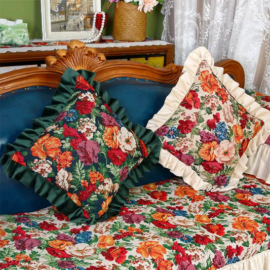 Retro Pastoral Style Floral Pillow Cushion - image 0