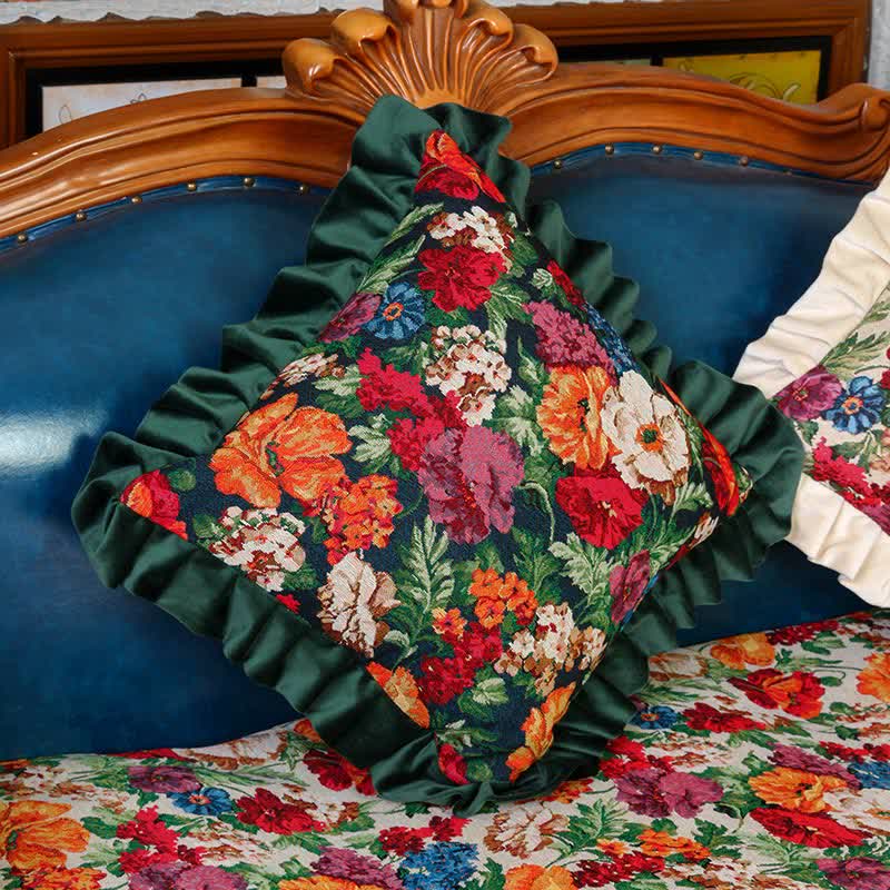 Retro Pastoral Style Floral Pillow Cushion - image 2