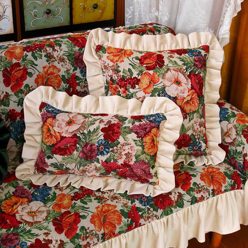 Retro Pastoral Style Floral Pillow Cushion - image 5