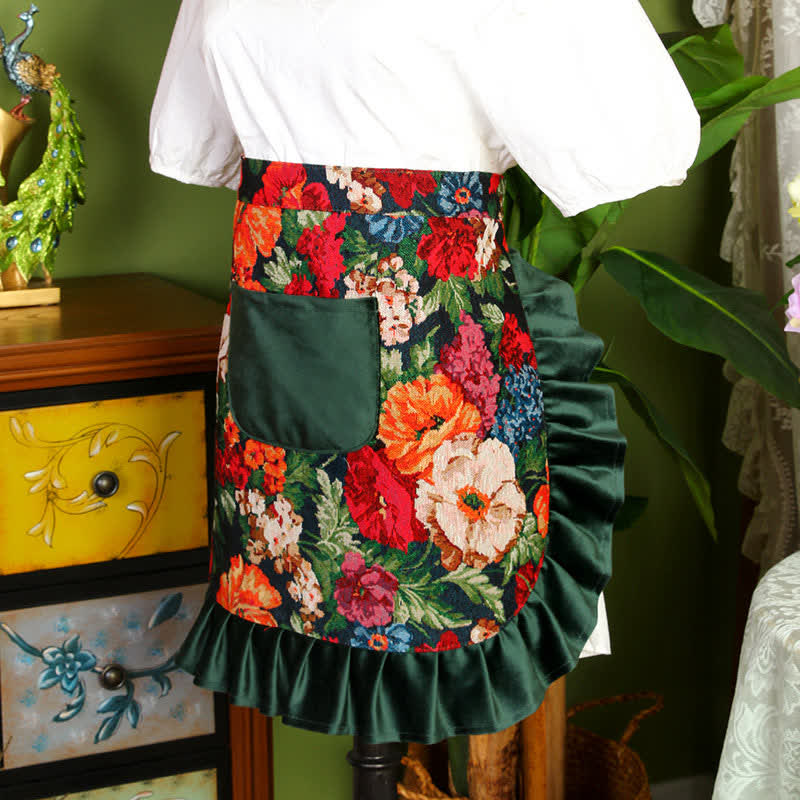 Retro Floral Waterproof Apron Set - Apron - A - 1PC - image 0