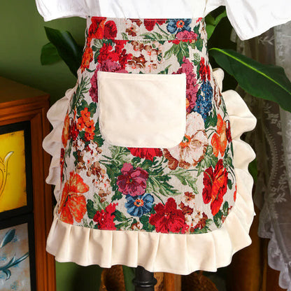 Retro Floral Waterproof Apron Set - Apron - B - 1PC - image 2