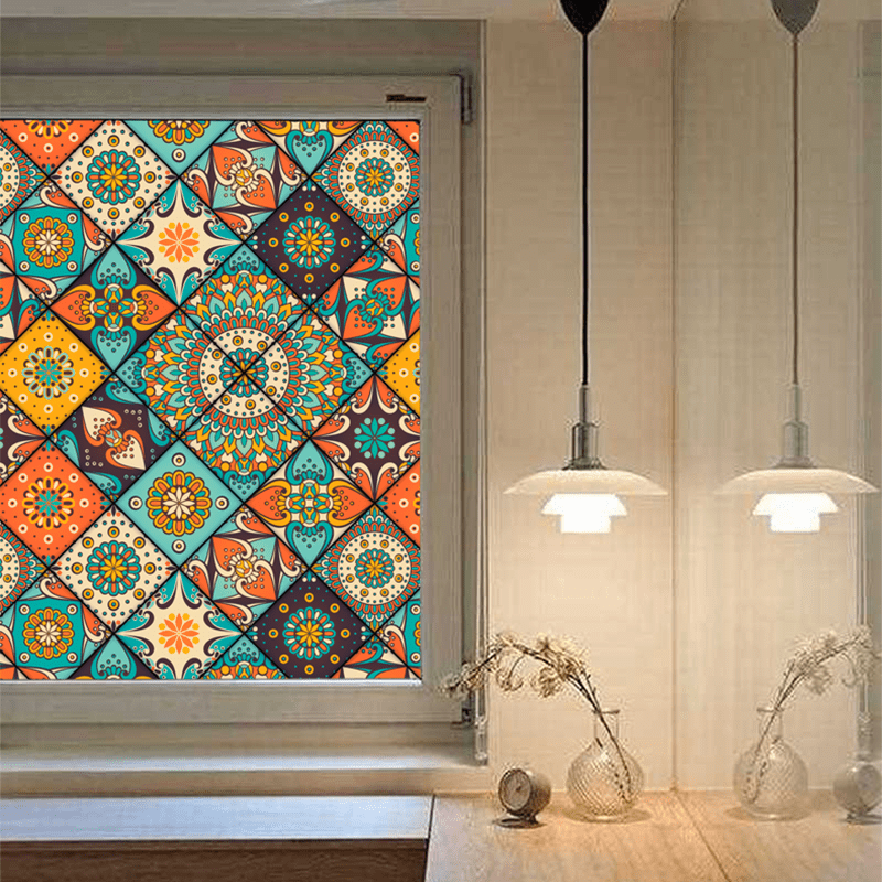 Moroccan Style Static Frosted Window Privacy Film - image 1
